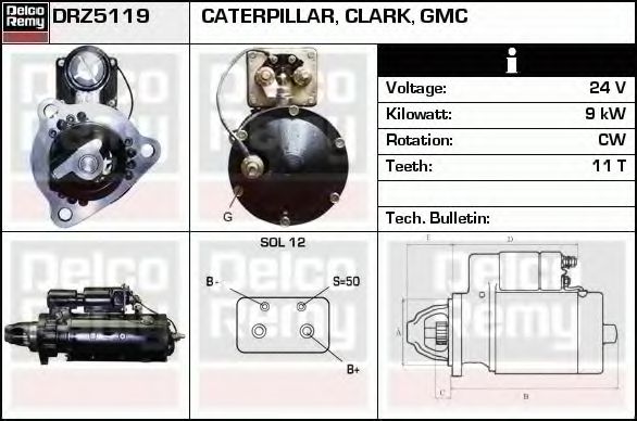 Стартер DELCO REMY DRZ5119