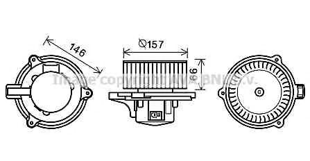 Электродвигатель, вентиляция салона AVA QUALITY COOLING KA8250