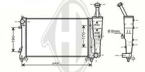 Радиатор, охлаждение двигателя DIEDERICHS 8321303