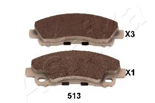 Комплект тормозных колодок, дисковый тормоз ASHIKA 51-05-513