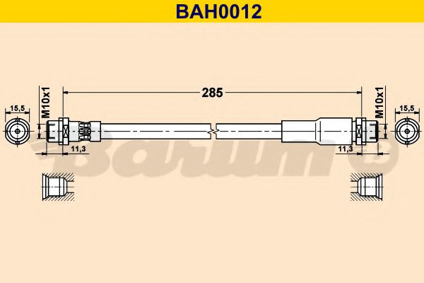 Тормозной шланг BARUM BAH0012