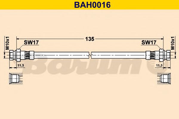 Тормозной шланг BARUM BAH0016