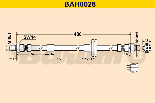 Тормозной шланг BARUM BAH0028