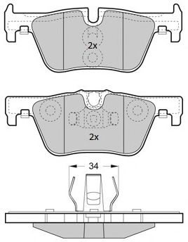 Комплект тормозных колодок, дисковый тормоз FREMAX FBP-1874