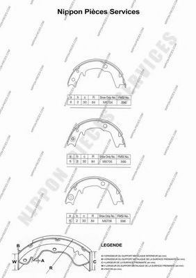 Комплект тормозных колодок NPS M350I19