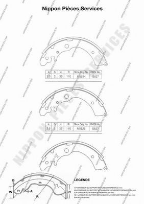 Комплект тормозных колодок NPS H350A04