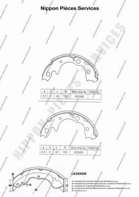 Комплект тормозных колодок NPS M350A32