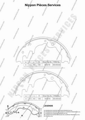 Комплект тормозных колодок NPS M350A33