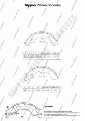 Комплект тормозных колодок NPS 8529
