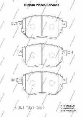 Комплект тормозных колодок, дисковый тормоз NPS LP1986
