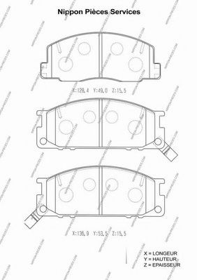Комплект тормозных колодок, дисковый тормоз NPS T360A42