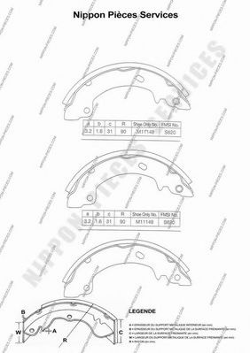 Комплект тормозных колодок NPS M350I34