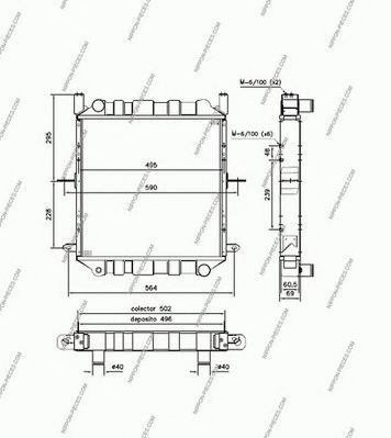 Радиатор, охлаждение двигателя NPS 52247
