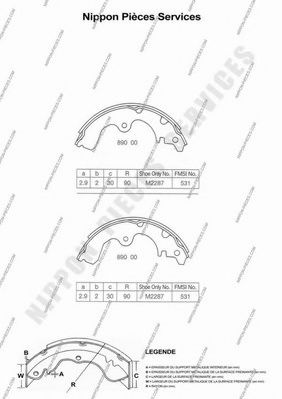 Комплект тормозных колодок NPS 0449516020