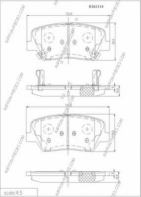 Комплект тормозных колодок, дисковый тормоз NPS 37930