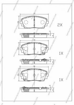 Комплект тормозных колодок, дисковый тормоз NPS K360A25