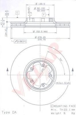 Тормозной диск VILLAR 628.0298