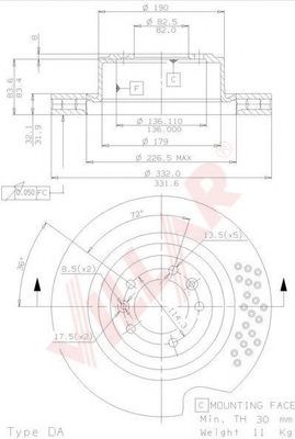 Тормозной диск VILLAR 628.1943