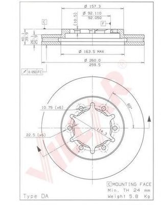 Тормозной диск VILLAR 628.1972