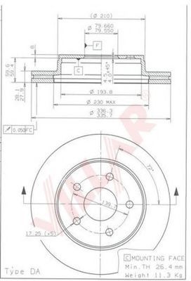 Тормозной диск sbs 17606