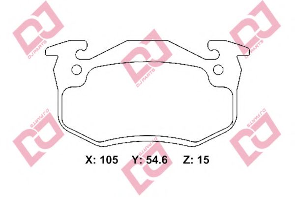 Комплект тормозных колодок, дисковый тормоз DJ PARTS BP2281