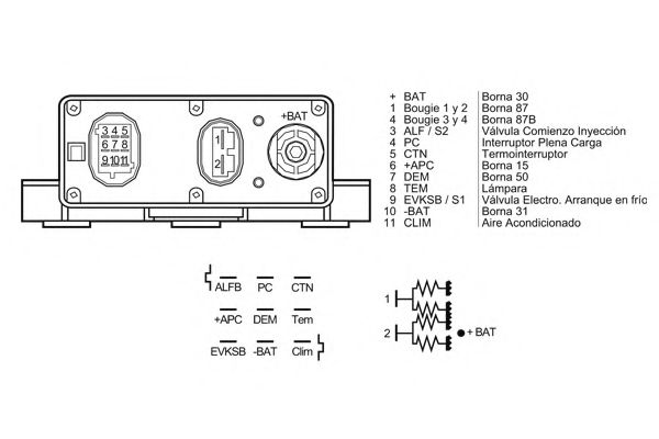 Блок управления, время накаливания NAGARES 03084