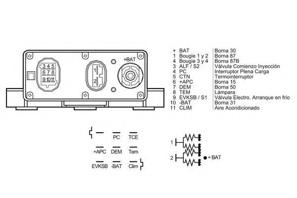 Блок управления, время накаливания NAGARES 03770