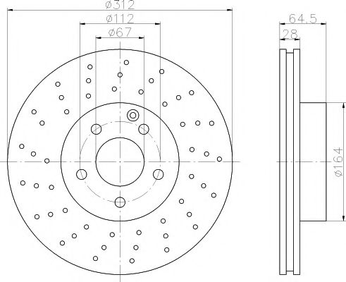 Тормозной диск HELLA PAGID 8DD 355 109-451