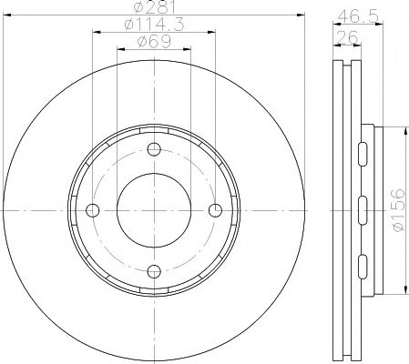 Тормозной диск HELLA PAGID 8DD 355 116-531