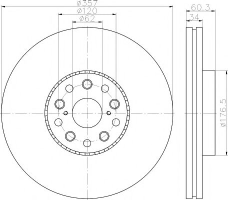 Тормозной диск HELLA PAGID 8DD 355 116-911