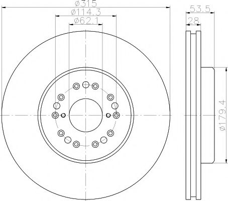 Тормозной диск HELLA PAGID 8DD 355 115-141