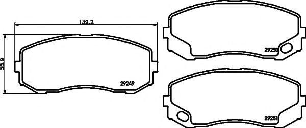 Комплект тормозных колодок, дисковый тормоз HELLA PAGID 8DB 355 005-581