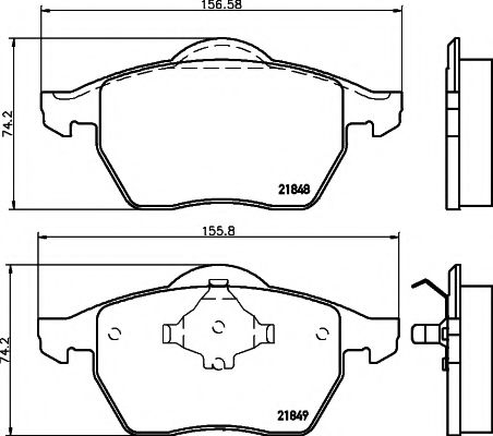 Комплект тормозных колодок, дисковый тормоз HELLA PAGID 8DB 355 008-001