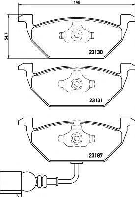 Комплект тормозных колодок, дисковый тормоз HELLA PAGID 8DB 355 008-551