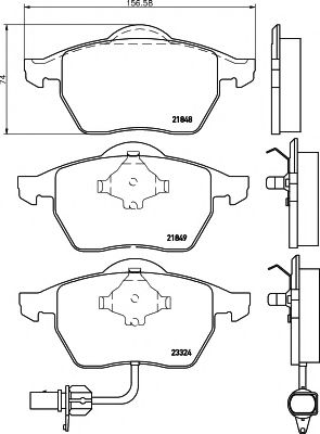 Комплект тормозных колодок, дисковый тормоз HELLA PAGID 8DB 355 008-911