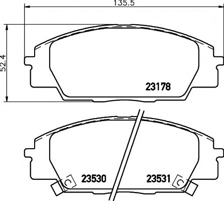 Комплект тормозных колодок, дисковый тормоз HELLA PAGID 8DB 355 009-731