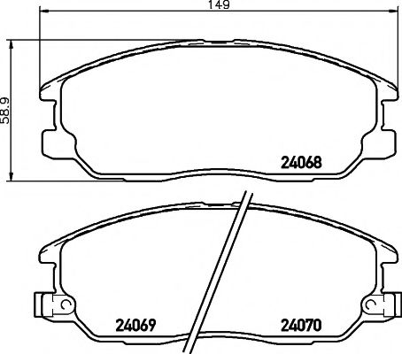 Комплект тормозных колодок, дисковый тормоз HELLA PAGID 8DB 355 010-451