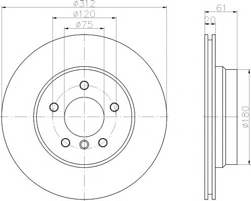 Тормозной диск HELLA PAGID 8DD 355 106-772