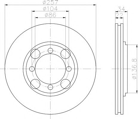 Тормозной диск HELLA PAGID 8DD 355 103-281
