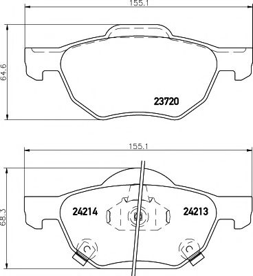 Комплект тормозных колодок, дисковый тормоз HELLA PAGID 8DB 355 010-831