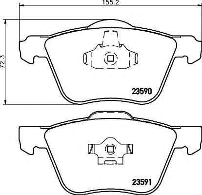 Комплект тормозных колодок, дисковый тормоз HELLA PAGID 8DB 355 011-571