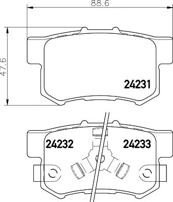 Комплект тормозных колодок, дисковый тормоз HELLA PAGID 8DB 355 012-061