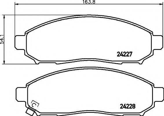 Комплект тормозных колодок, дисковый тормоз HELLA PAGID 8DB 355 012-071