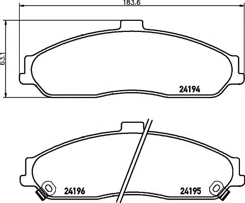 Комплект тормозных колодок, дисковый тормоз HELLA PAGID 8DB 355 012-561