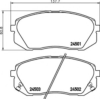 Комплект тормозных колодок, дисковый тормоз HELLA PAGID 8DB 355 012-961