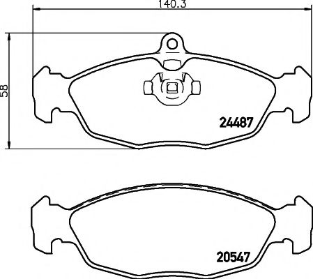 Комплект тормозных колодок, дисковый тормоз HELLA PAGID 8DB 355 013-031