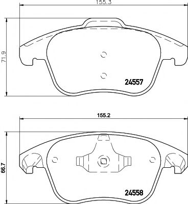 Комплект тормозных колодок, дисковый тормоз HELLA PAGID 8DB 355 013-351