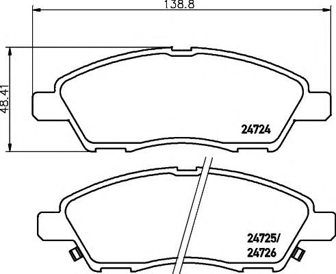 Комплект тормозных колодок, дисковый тормоз HELLA PAGID 8DB 355 014-071