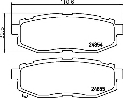 Комплект тормозных колодок, дисковый тормоз HELLA PAGID 8DB 355 014-341