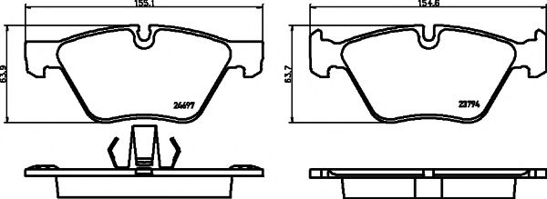 Комплект тормозных колодок, дисковый тормоз HELLA PAGID 8DB 355 014-351